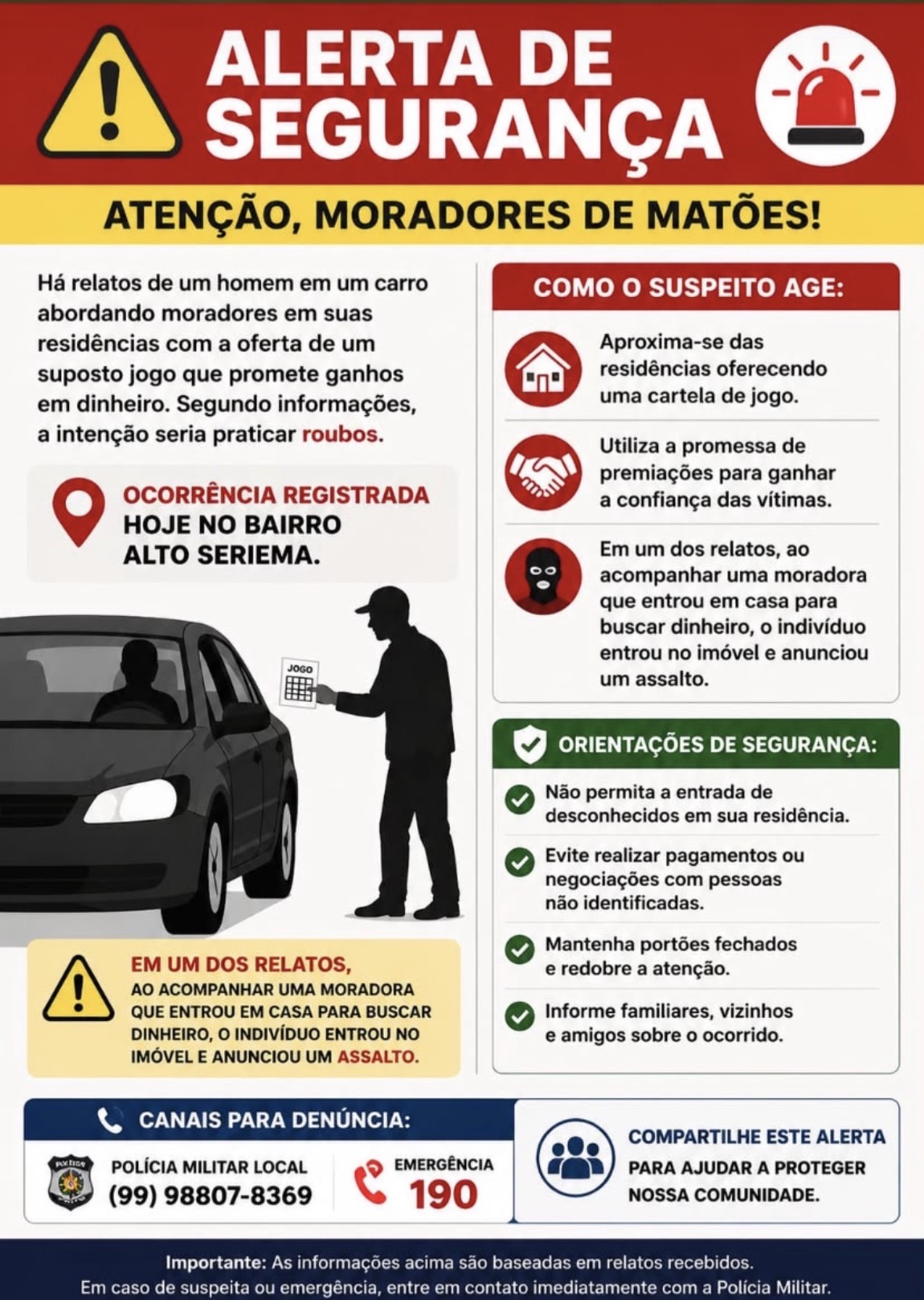 Suspeito usa falsa promessa de prêmio para cometer assaltos em Matões